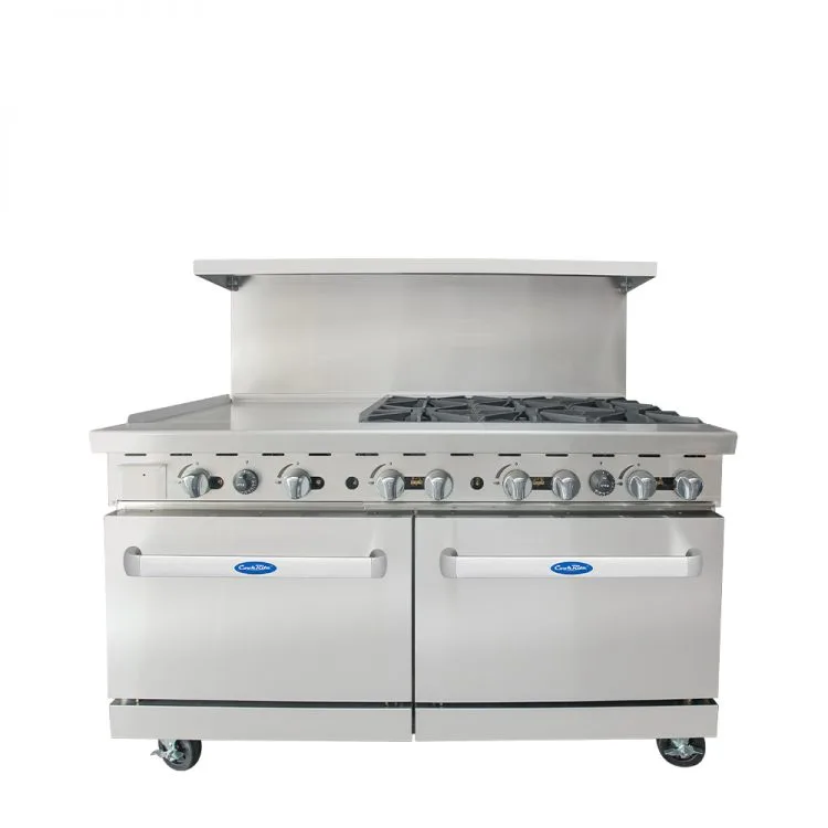 Atosa 60″ Gas Range with 24″ Griddle & Six (6) Open Burners