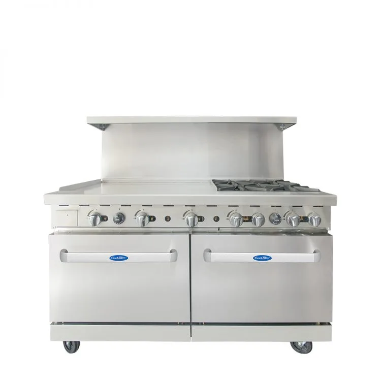 Atosa 60″ Gas Range with 36″ Griddle & Four (4) Open Burners