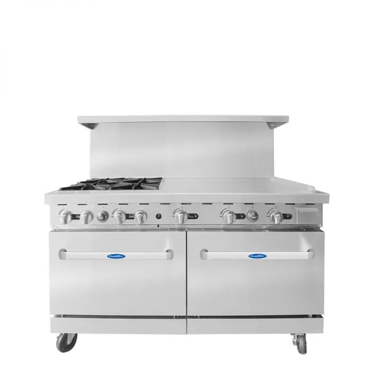 Atosa 60″ Gas Range with Four (4) Open Burners & 36″ Griddle