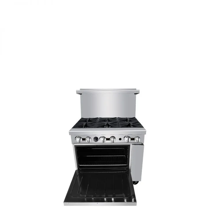Atosa 36″ Gas Range with Six (6) Open Burners