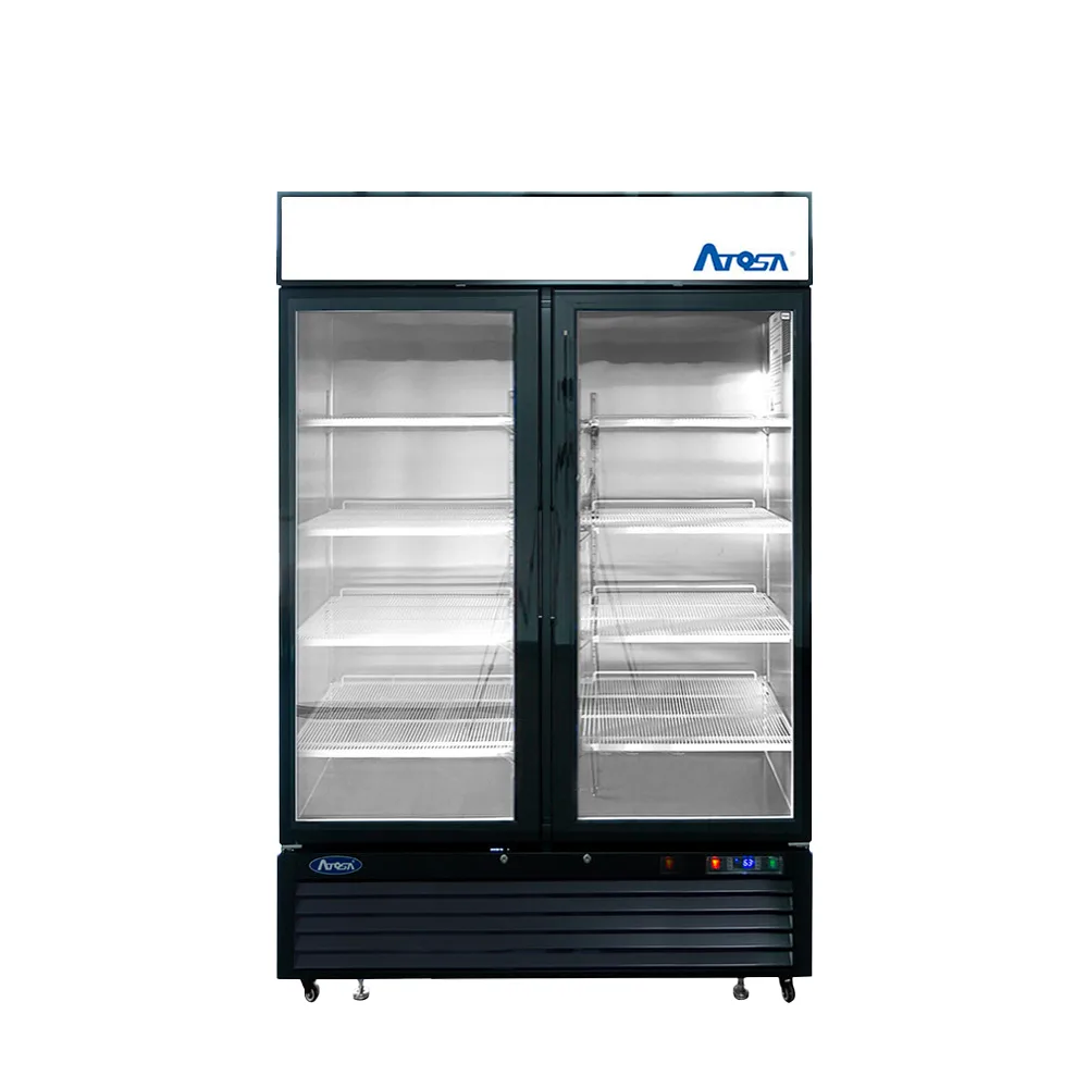 Atosa Black Cabinet Two (2) Glass Door Merchandiser Cooler