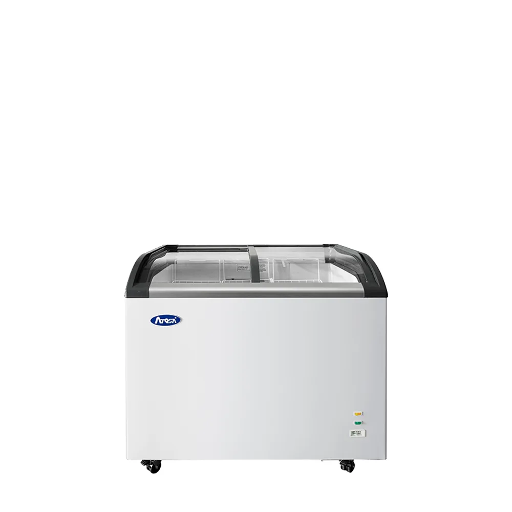 Atosa Curved Glass Top Chest Freezer (9 cu ft)